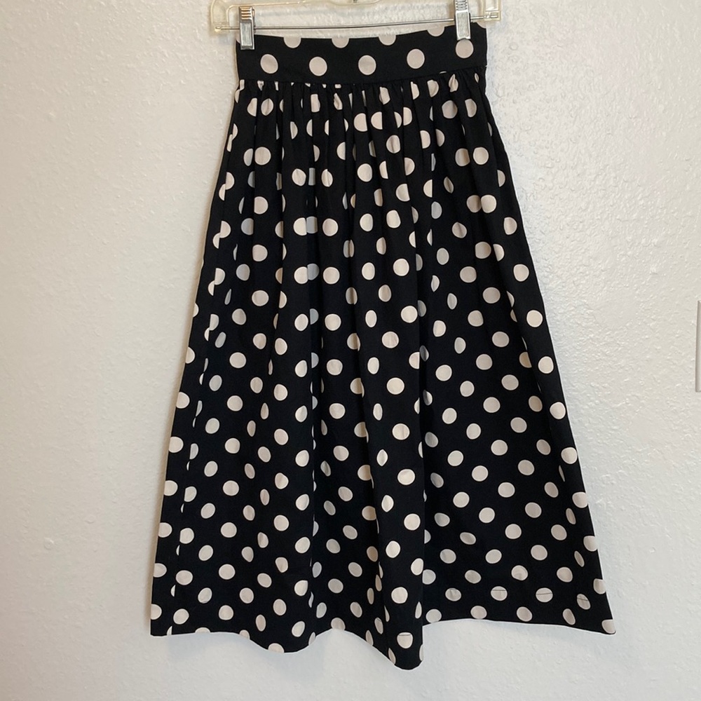Black and white polka dot skirt, Size 0